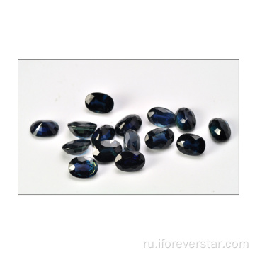 Овальная форма натуральный китайский черный сапфир драгоценный камень
